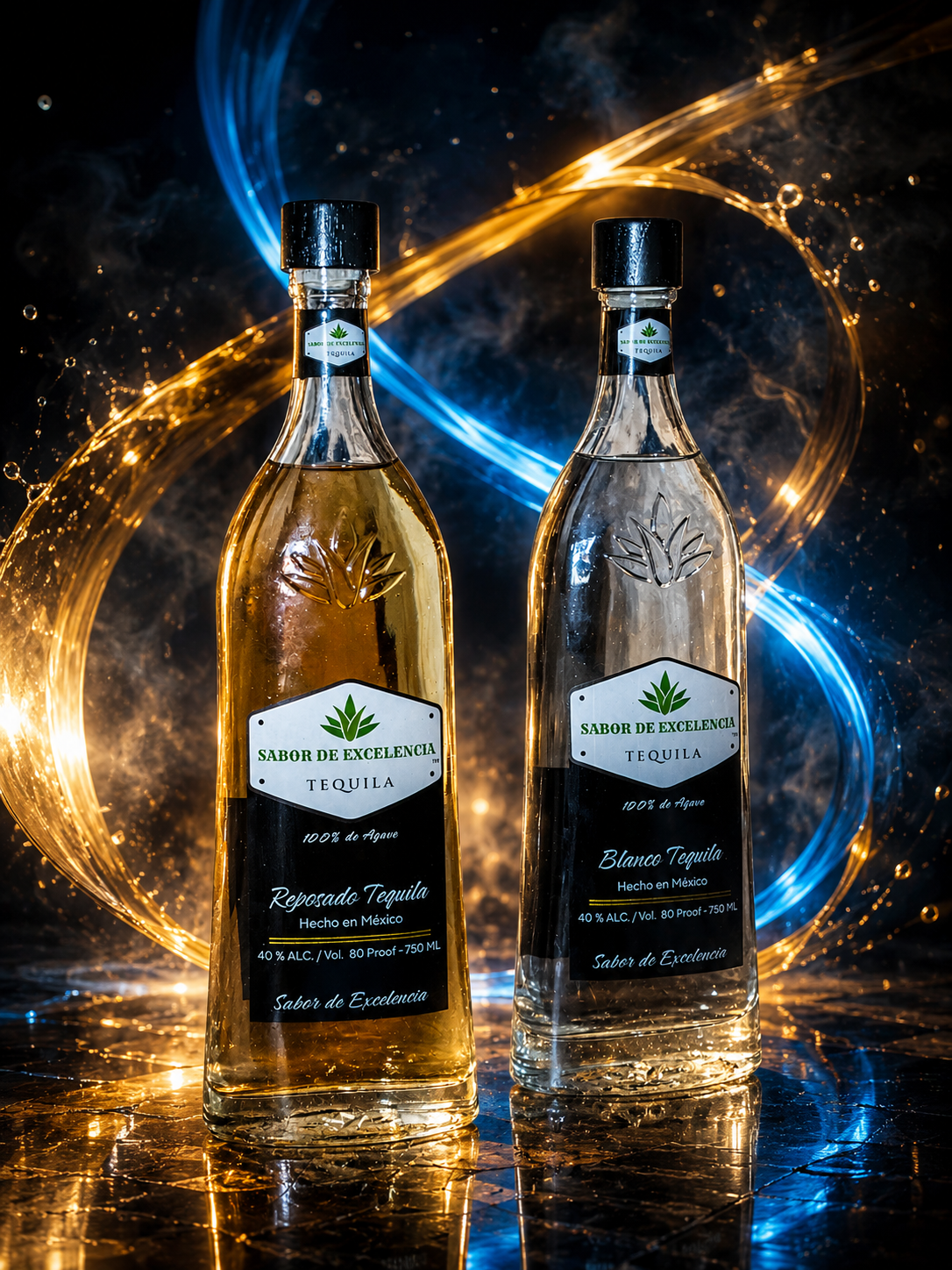 Sabor de Excelencia Reposado and Blanco premium light trails